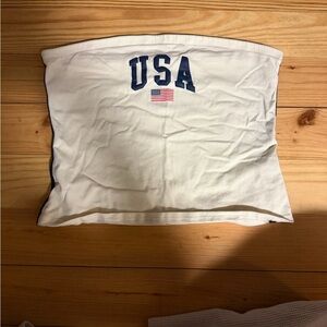 White USA Flag Tube Top